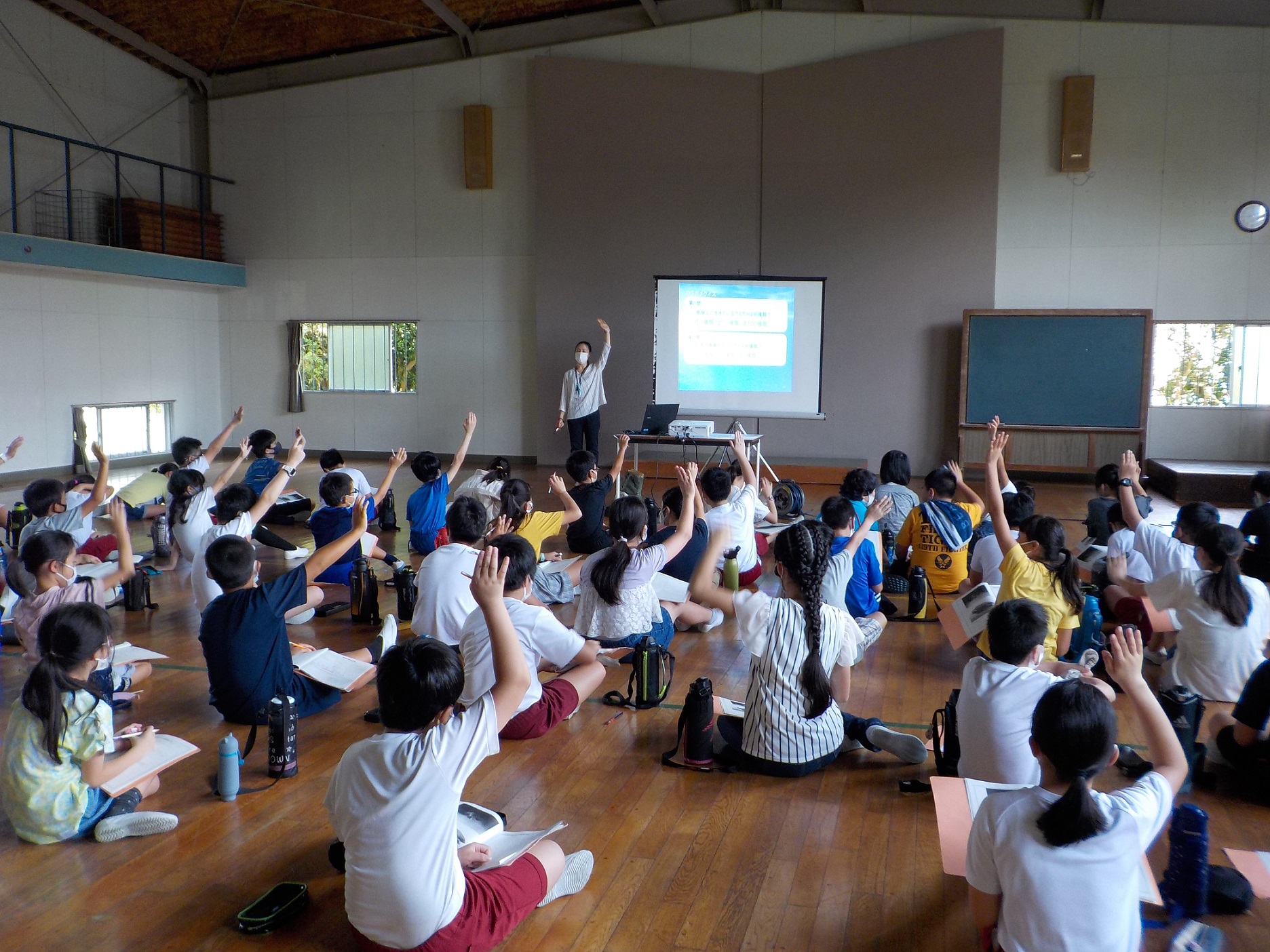 訪問授業(アカウミガメ)の様子